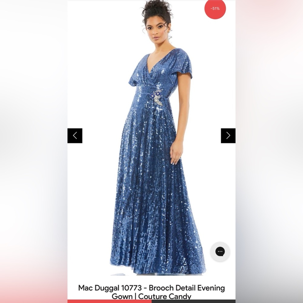 Mac Duggal 10773 Brooch Detail Evening Gown Couture Candy size 18